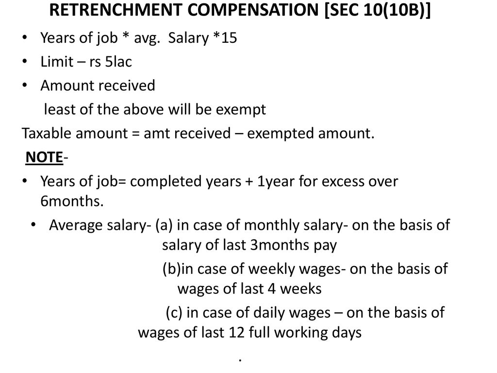 what is retrenchment compensation